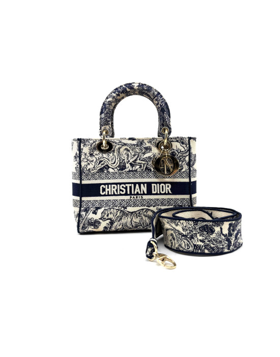 Dior Lady D D-Lite Toile Bleu et Beige