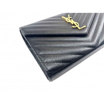 Saint Laurent Clutch Envelope Grande Pelle Nera