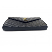 Saint Laurent Clutch Envelope Grande Pelle Nera