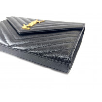 Saint Laurent Clutch Envelope Grande Pelle Nera