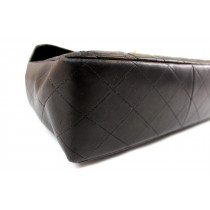 Chanel Maxi Logo Vintage Cuir Noir