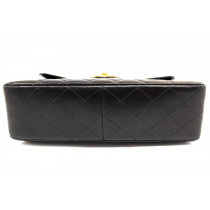 Chanel Maxi Logo Vintage Black Leather