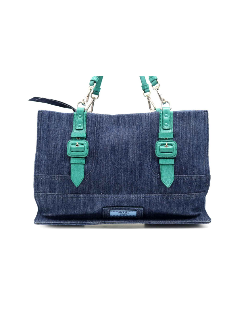 Prada Shopping Denim Blu