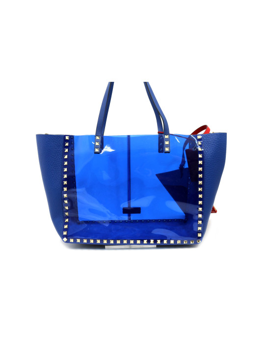 Valentino Shopping PVC e Pelle Blu
