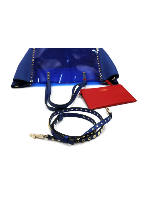 Valentino Shopping PVC e Pelle Blu