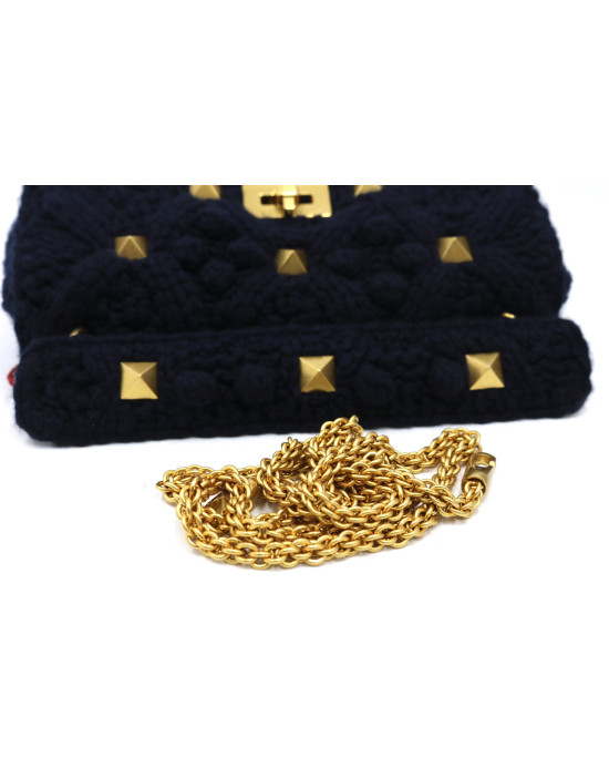 Valentino Roman Stud Cachemire Blu