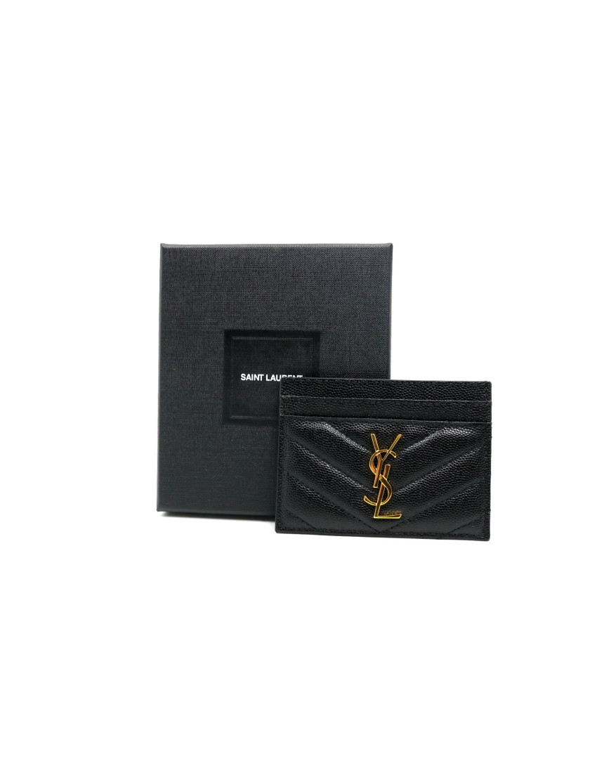 Saint Laurent Portacarte Pelle Nera