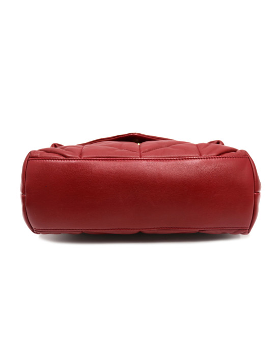 Saint Laurent Puffer Small Pelle Bordeaux