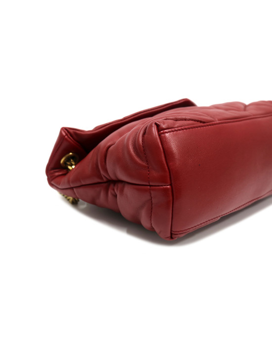 Saint Laurent Puffer Small Pelle Bordeaux