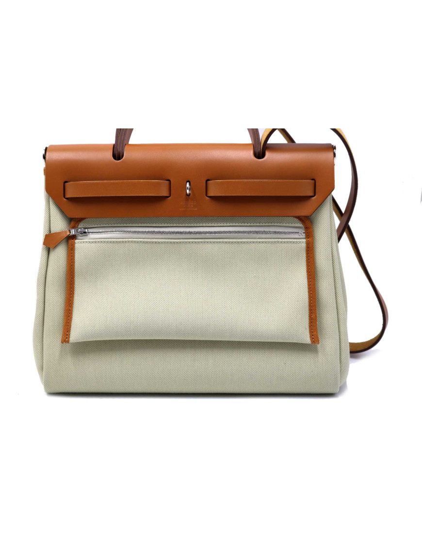 Hermes Herbag Tela Beige