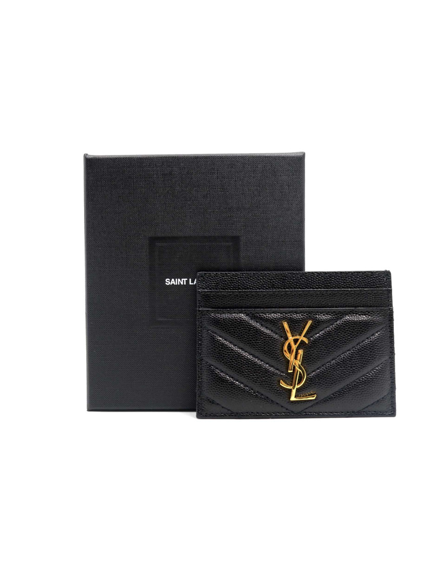 Saint Laurent Portacarte Pelle Nera