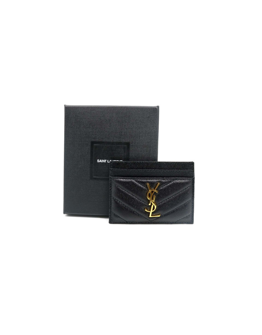 Saint Laurent Portacarte Pelle Nera