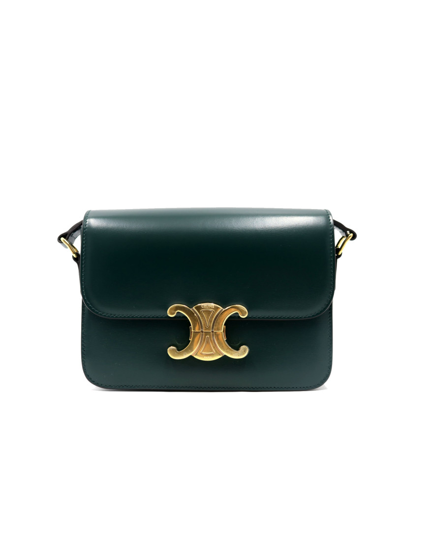 Celine Triomphe Teen Pelle Verde