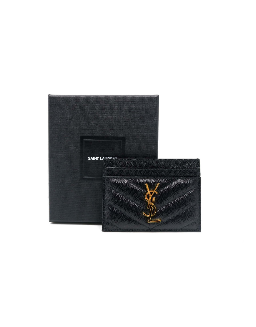 Saint Laurent Portacarte Pelle Nera