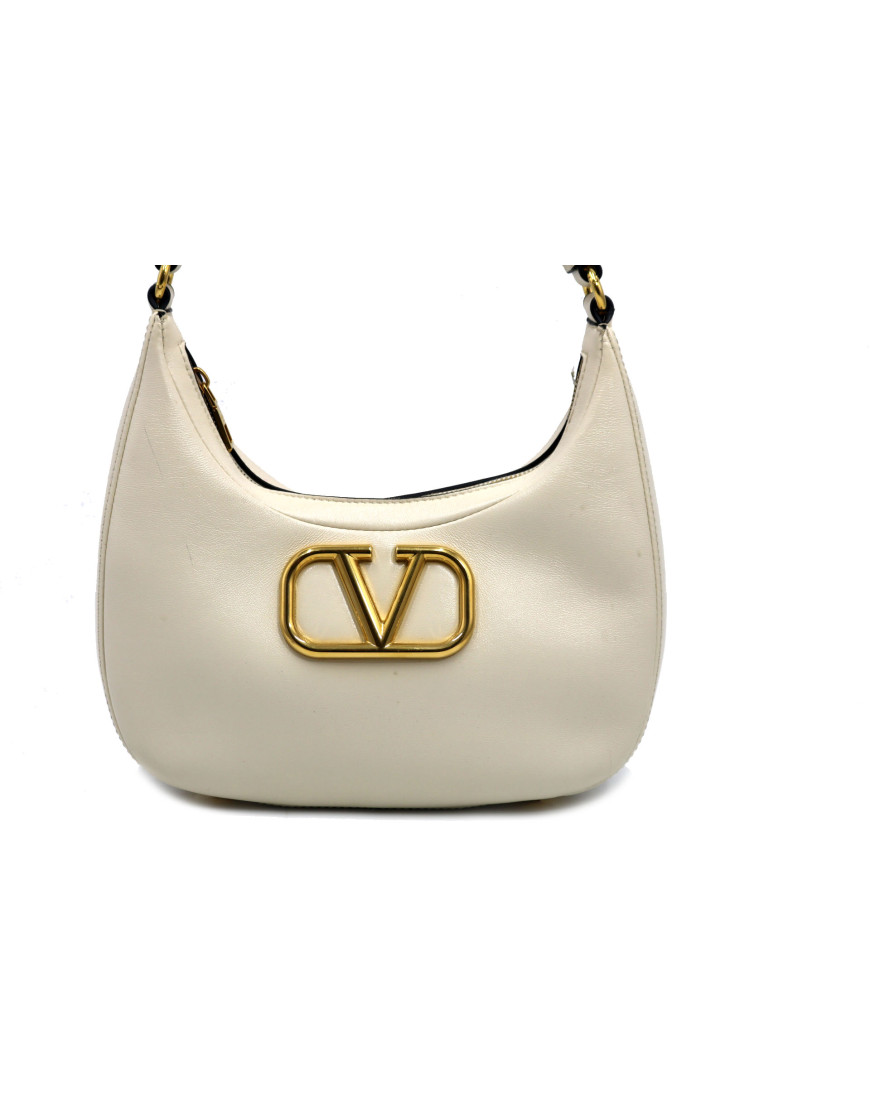 Valentino VLogo Hobo Pelle Avorio