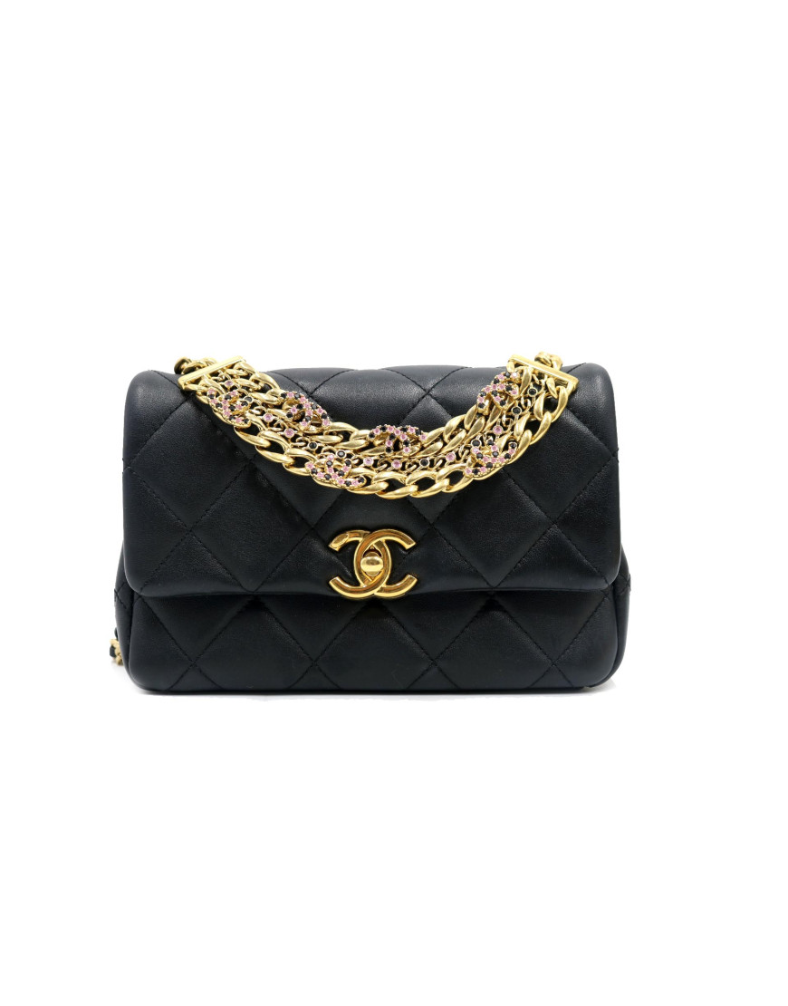 Chanel Mini Limited Edition Pelle Nera e Swarovski