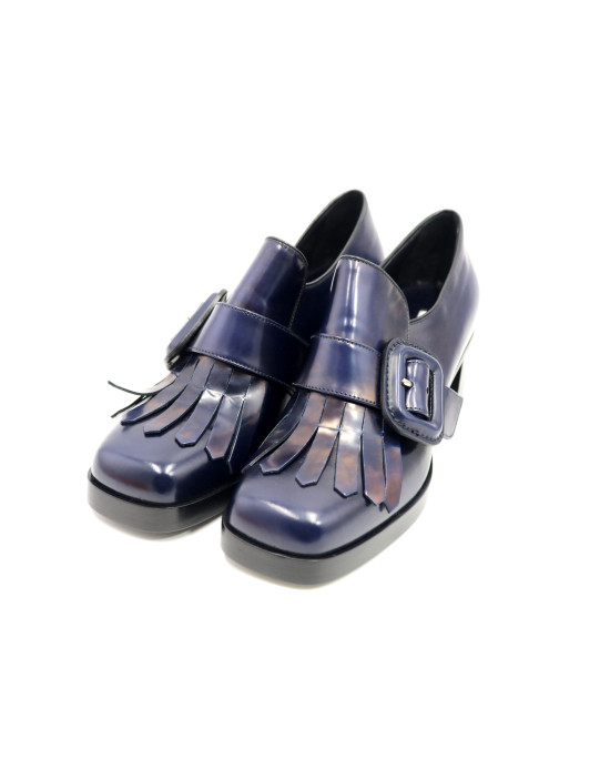 Miu Miu Mocassini Pelle Blu