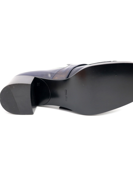 Miu Miu Mocassini Pelle Blu