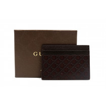 Gucci Portacarte Pelle Marrone Scuro