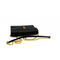 Saint Laurent Wallet Chain Cassandre Envelope Pelle Nera