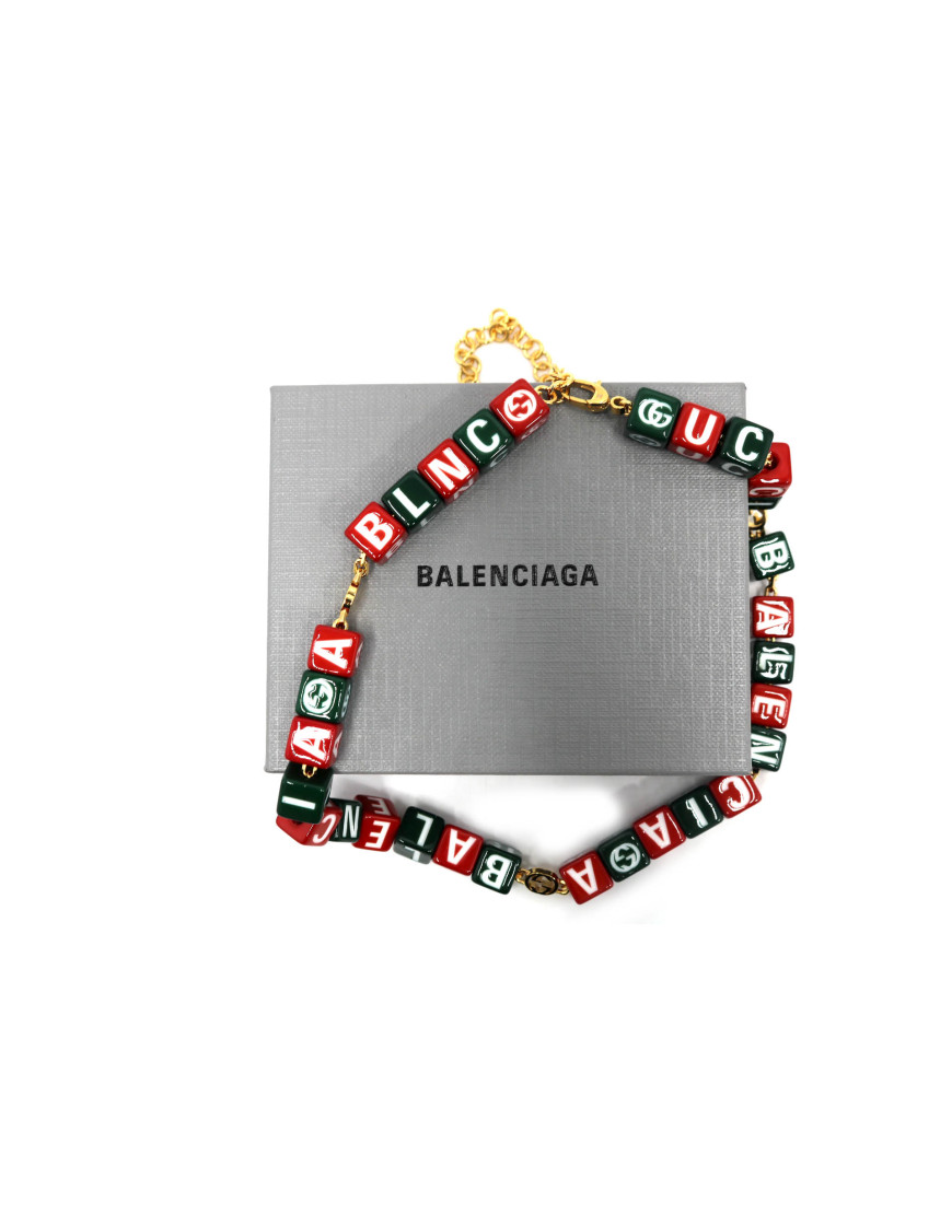 Gucci per Baleciaga Collana Acciaio Multicolor