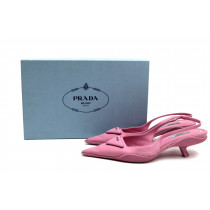 Prada Sling Back Scarpa Nylon Rosa Primula