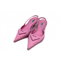 Prada Sling Back Scarpa Nylon Rosa Primula