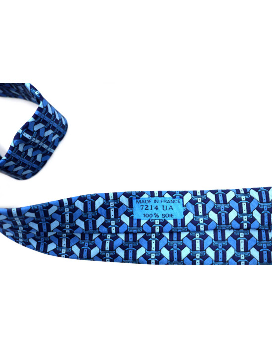 Hermes Cravatta Seta Azzurra