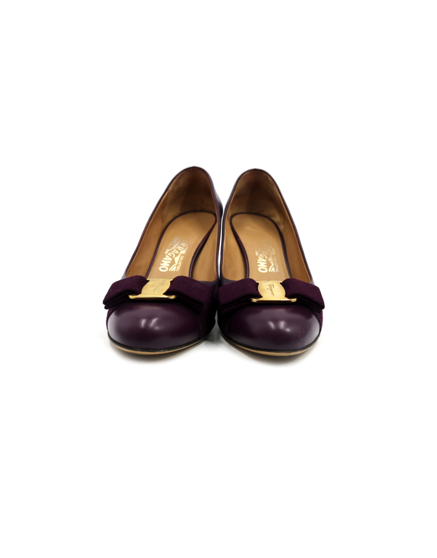 Ferragamo Decollete Pelle Bordeaux