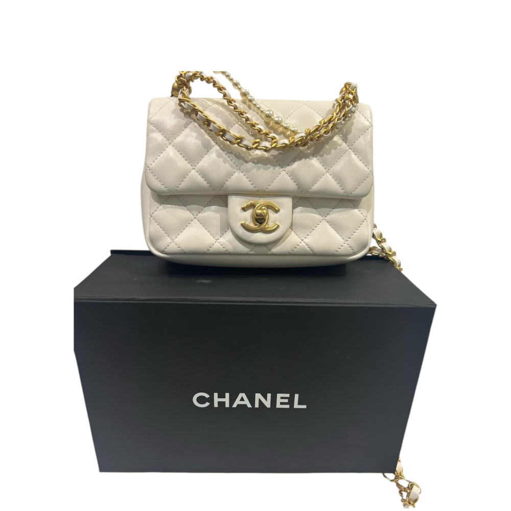 Chanel Mini Flap Bag Edizione Limitata Pelle d'Agnello Bianca