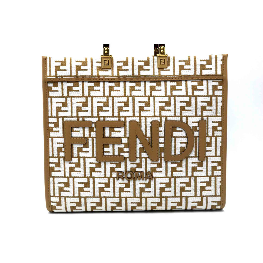 Fendi Sunshine Tela Bianca e Marrone