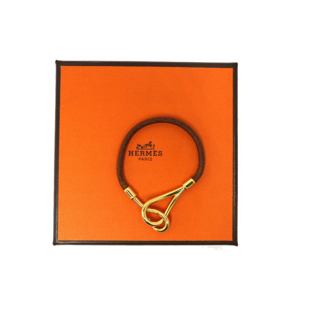 Hermès Bracciale Hook Pelle Marrone