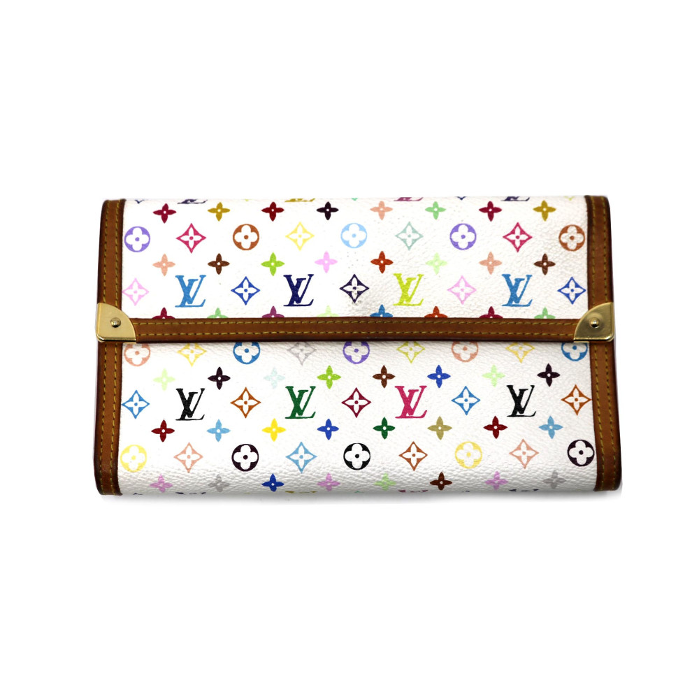 Louis Vuitton Portafoglio Tresor Multicolor Bianco