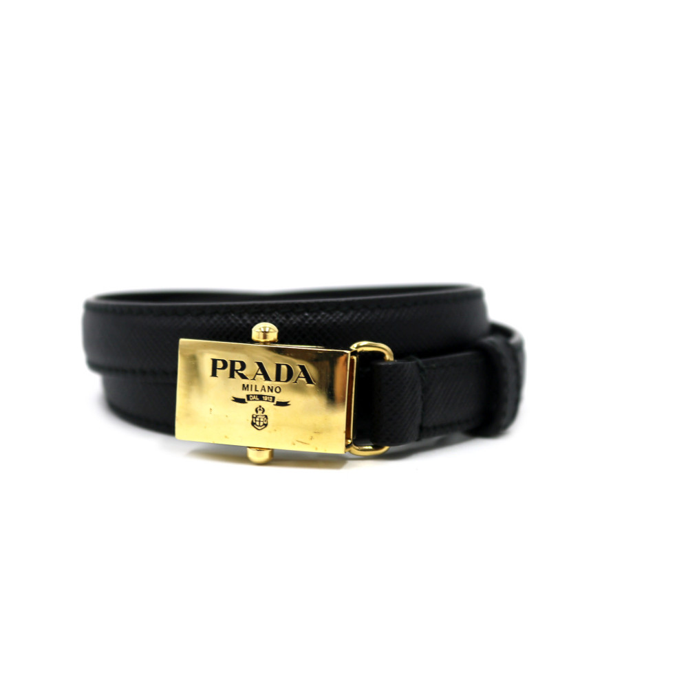 Prada Cintura Pelle Saffiano Nera