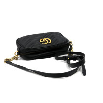 Gucci Borsa a Spalla GG Marmont Misura Piccola Camera Bag Pelle Nera