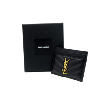 Saint Laurent Portacarte Cassandre Pelle Nera