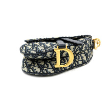 Dior Saddle Mini Tela Blu