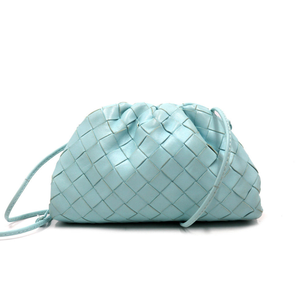 Bottega Veneta Pouch Mini Blue Leather