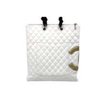 Chanel Sac Plat Cambon Pelle Bianca