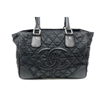 Chanel Shopping Pelle e Tessuto Nero