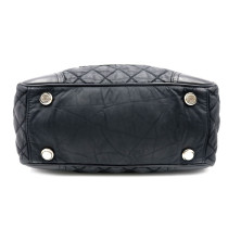 Chanel Shopping Pelle e Tessuto Nero