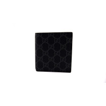 Gucci Portafoglio Bi Fold GG Emblem Nero