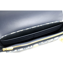 Dior Pochette Saddle Tela Jacquard e Pelle Blu