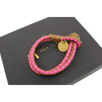 Bottega Veneta Bracciale Pelle Rosa e Beige