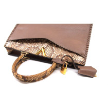 Louis Vuitton Very Zip Pelle e Pitone Tortora