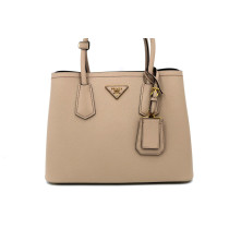 Prada Double Media Pelle Saffiano Cipria
