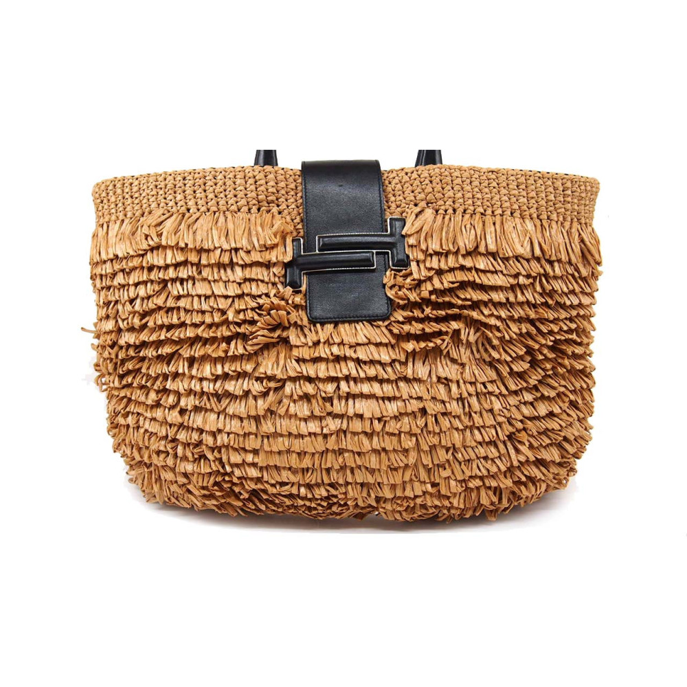 Tod's Cabas en Paille Beige