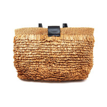 Tod's Beige Straw Shopping Bag