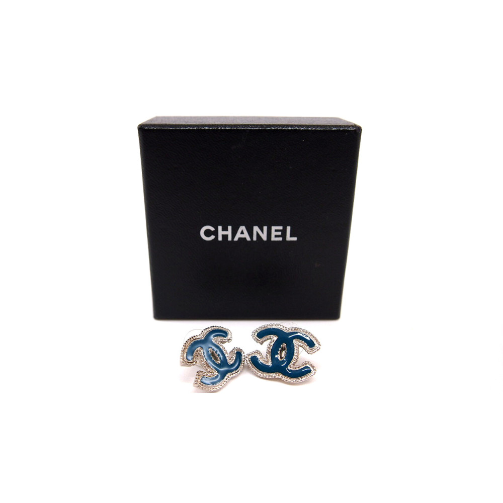 Chanel Orecchini Metallo Turchese