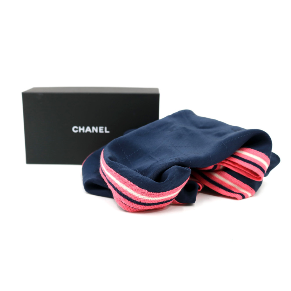 Chanel Foulard Seta e Lana Blu e Rosa